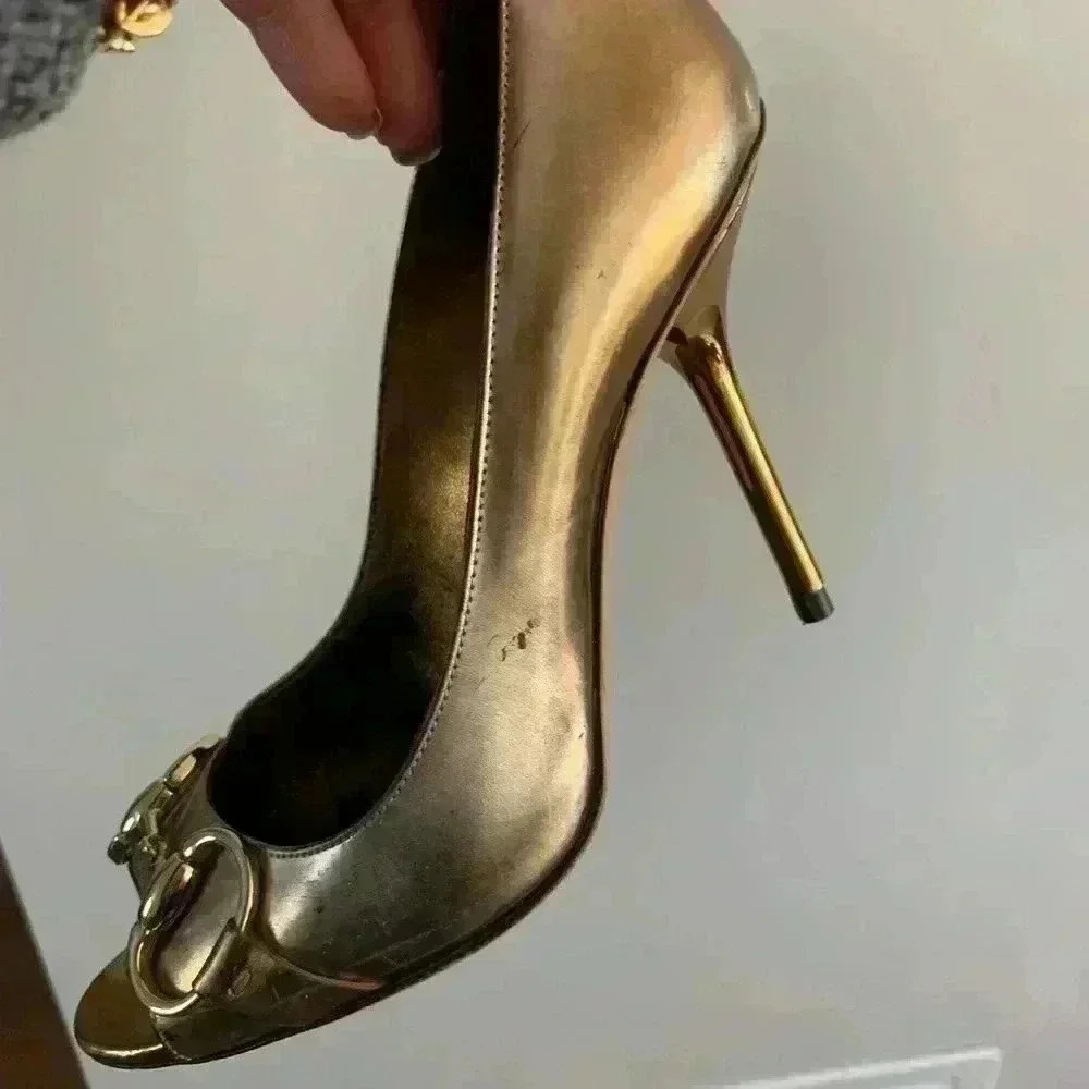 Gucci  metallic leather shoes with buckle - Picture 4 of 14